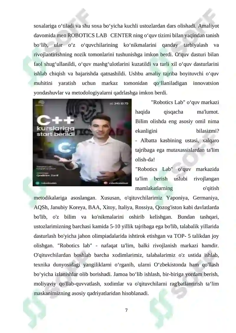 ROBOTICS LAB CENTER 7