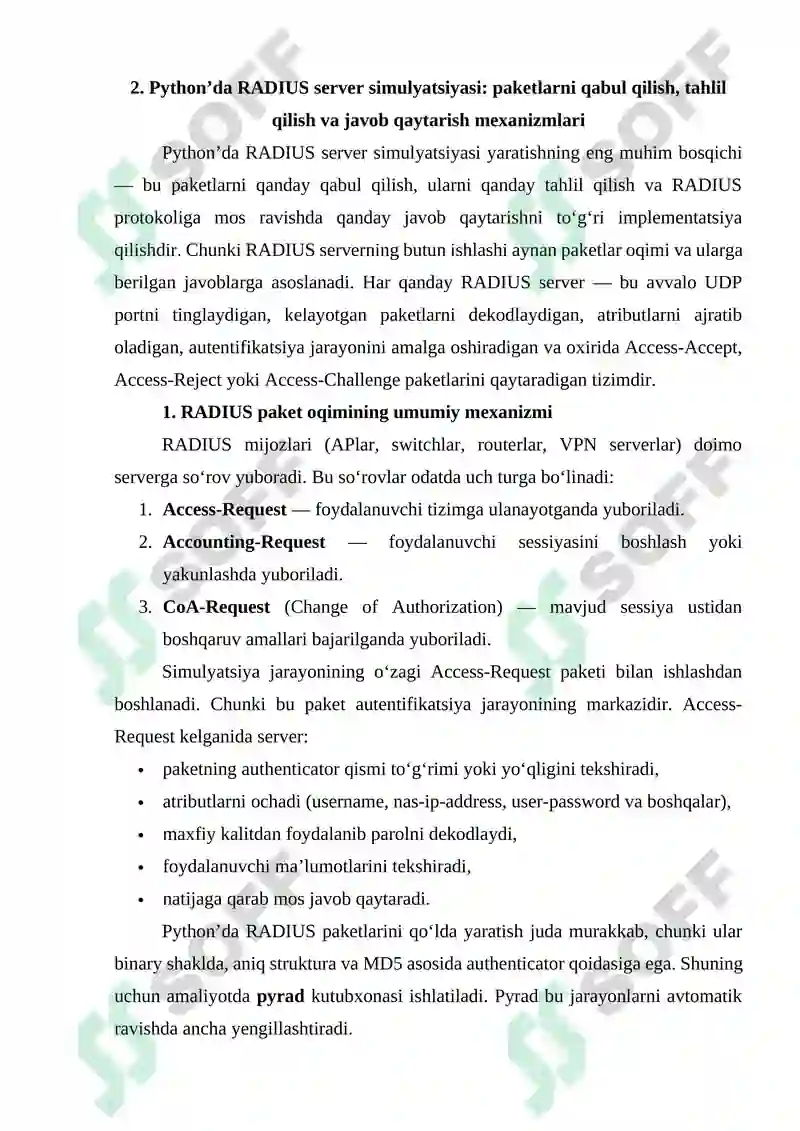 PYTHON'DA RADIUS SERVER SIMULYATSIYASI 7