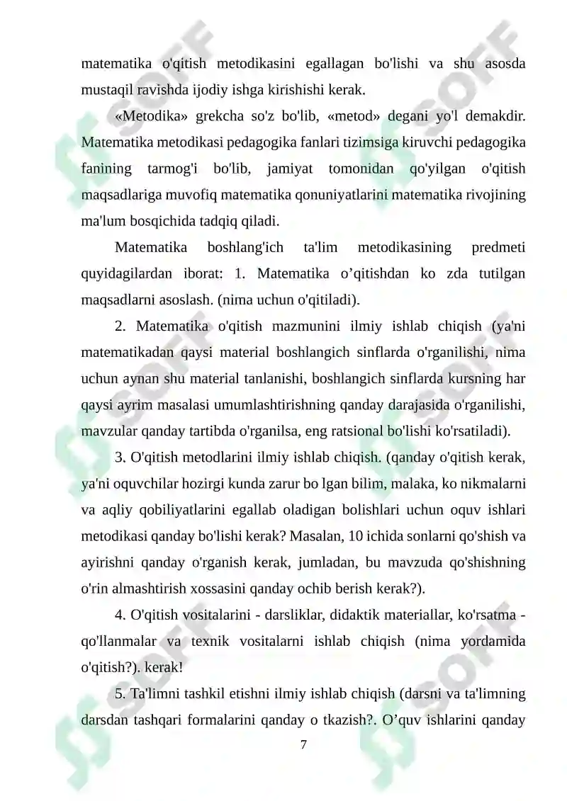 Boshlang’ich sinflarda matematika o’qitish metodlari 7