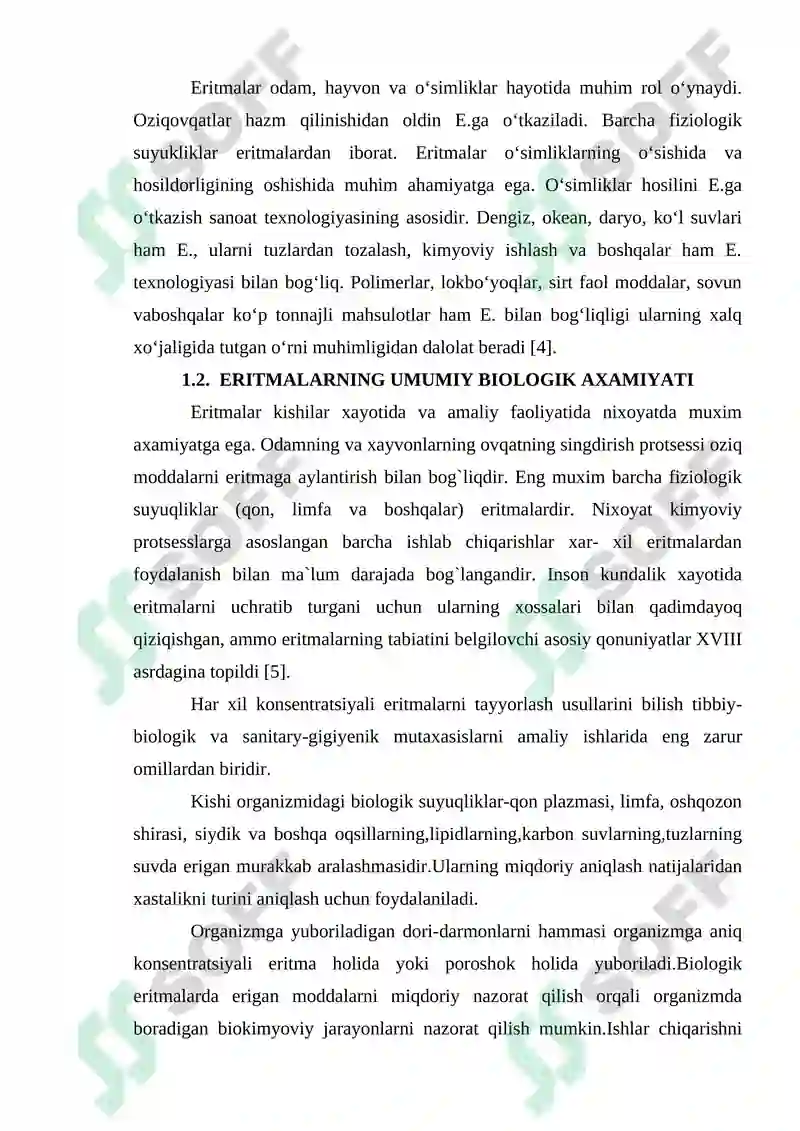 Erish jarayoni va eritmalar konsentratsiyalari 8