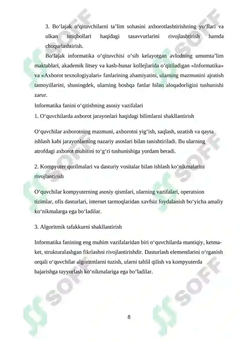 Umumiy o’rta ta’lim maktablarining 9-sinfida Informatika va AT fanidan “Ma’lumotlar bazasi tuzilmasini yaratish. Ma’lumotlarni boshqarish va taqdim etish” mavzusini o‘qitishda interfaol metodlardan foydalanish 8