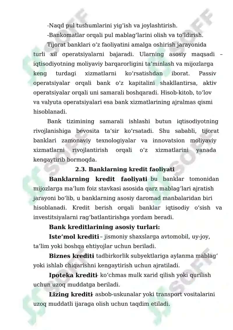 TIJORAT BANKLARI VA UNING APERATSIYALARI 8