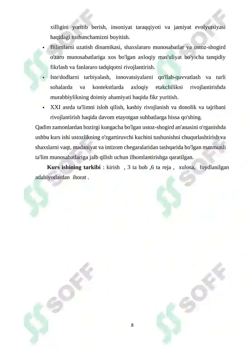"USTOZ-SHOGIRDʼʼ ANʼANALARI" 8
