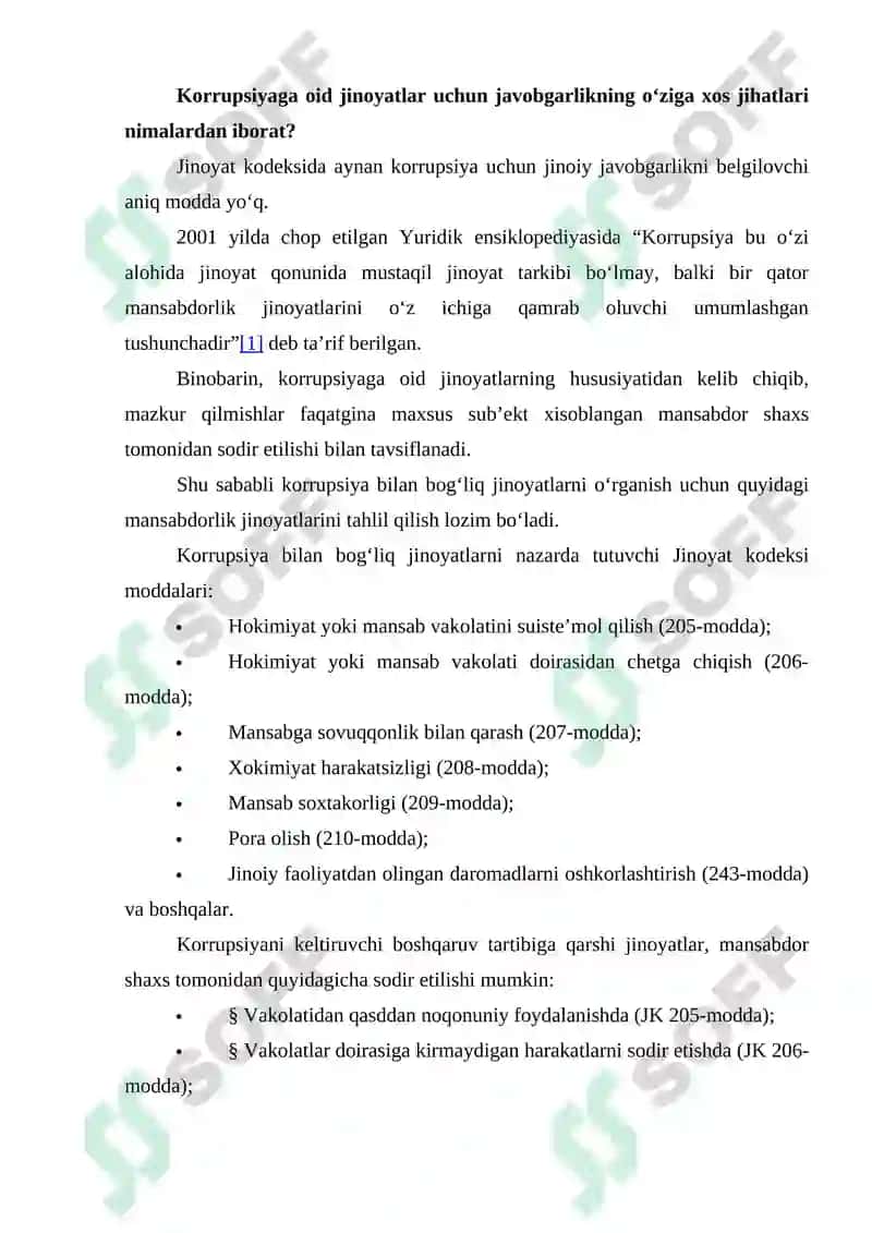 Pora berish va olishning jinoiy javobgarlik: Malaka muammolari 8
