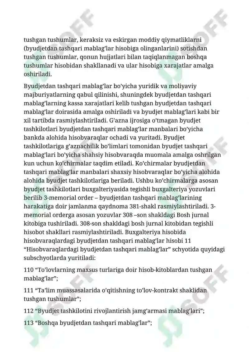 Byudjet tashkilotlarining byudjetdan tashqari mablagʻlar boʻyicha pul mablagʻlari harakati toʻgʻrisidagi hisobot 8