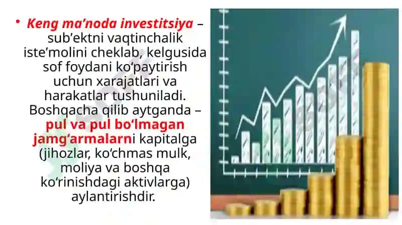 Milliy iqtisodiyotda investitsiyaning roli 8