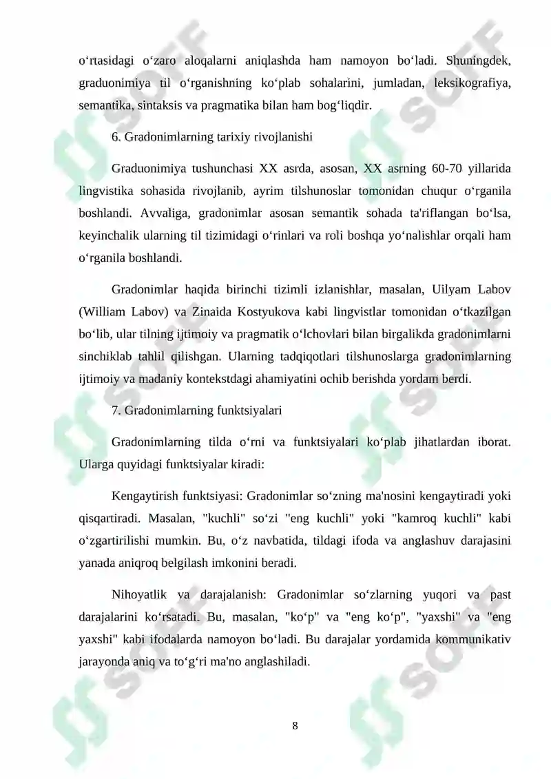 o‘zbek tilshunosligida graduonimiya hodisasining ilmiy tadqiqi 8