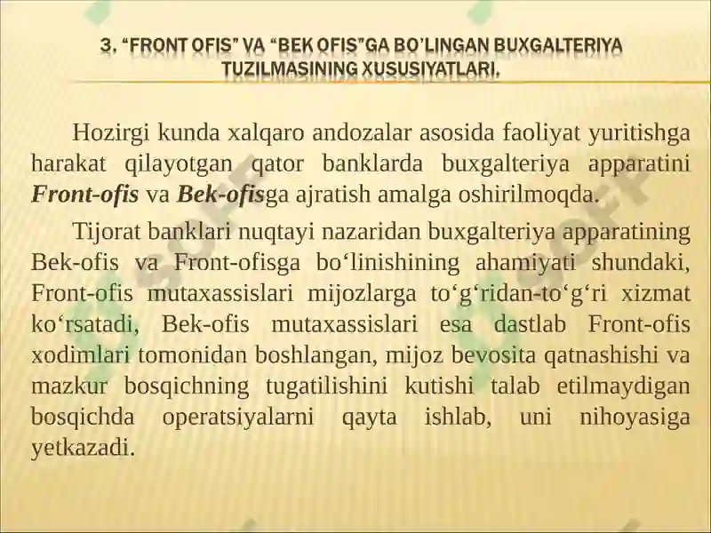 BANKLARDA BUXGALTERIYA HISOBINI TASHKIL QILINISHI 8