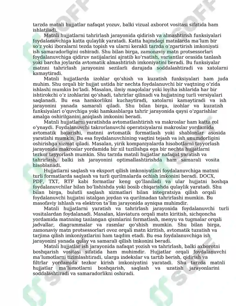 Matn muharrirlari va protsessorlari 8