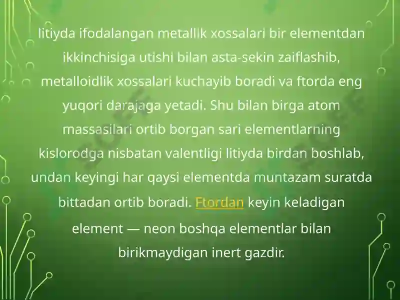 Mendeleyev davriy sistemasi 8