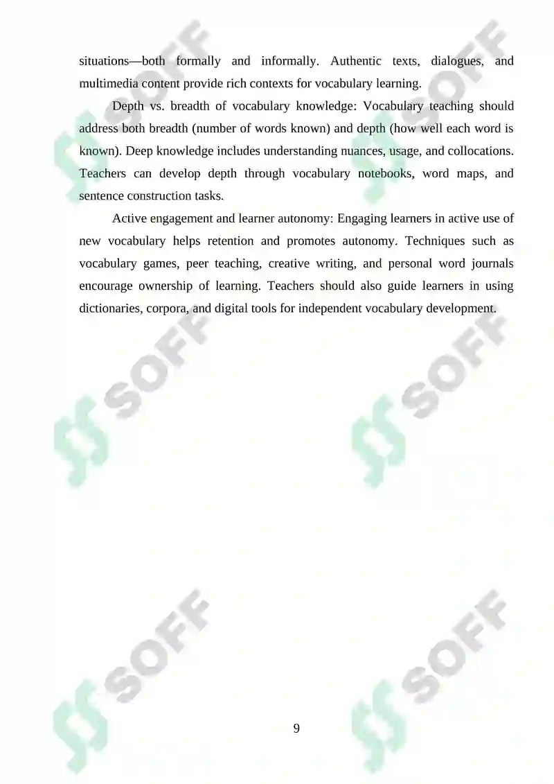 Effective Methods of Teaching Vocabulary in EFL Classes 8
