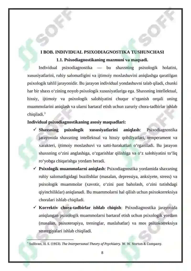 Individual pisixadiagnostika pisxakarekksiyaning axamiyati 8