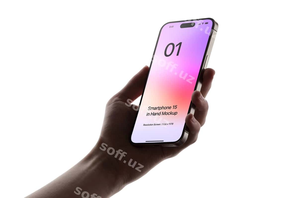 Smartfonning qo'l modeli | Smart phone hand mockup 1