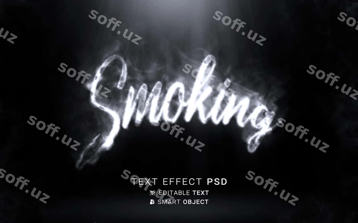 Chekish effekti bilan matn yozish | Smoking text effect writing 1