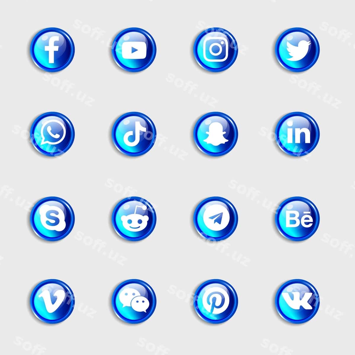 Ijtimoiy tarmoqlar ikonkalar to'plam paketi | Social media icons collection pack 1