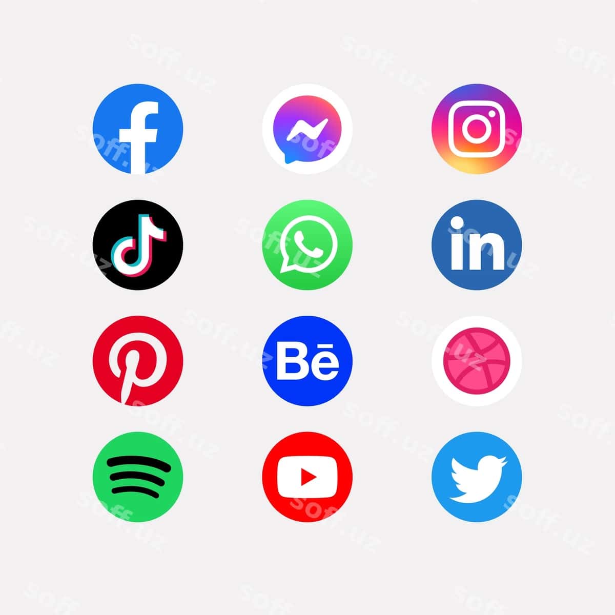 Ijtimoiy media piktogramma vektor to'plami | Social media icons vector set 1