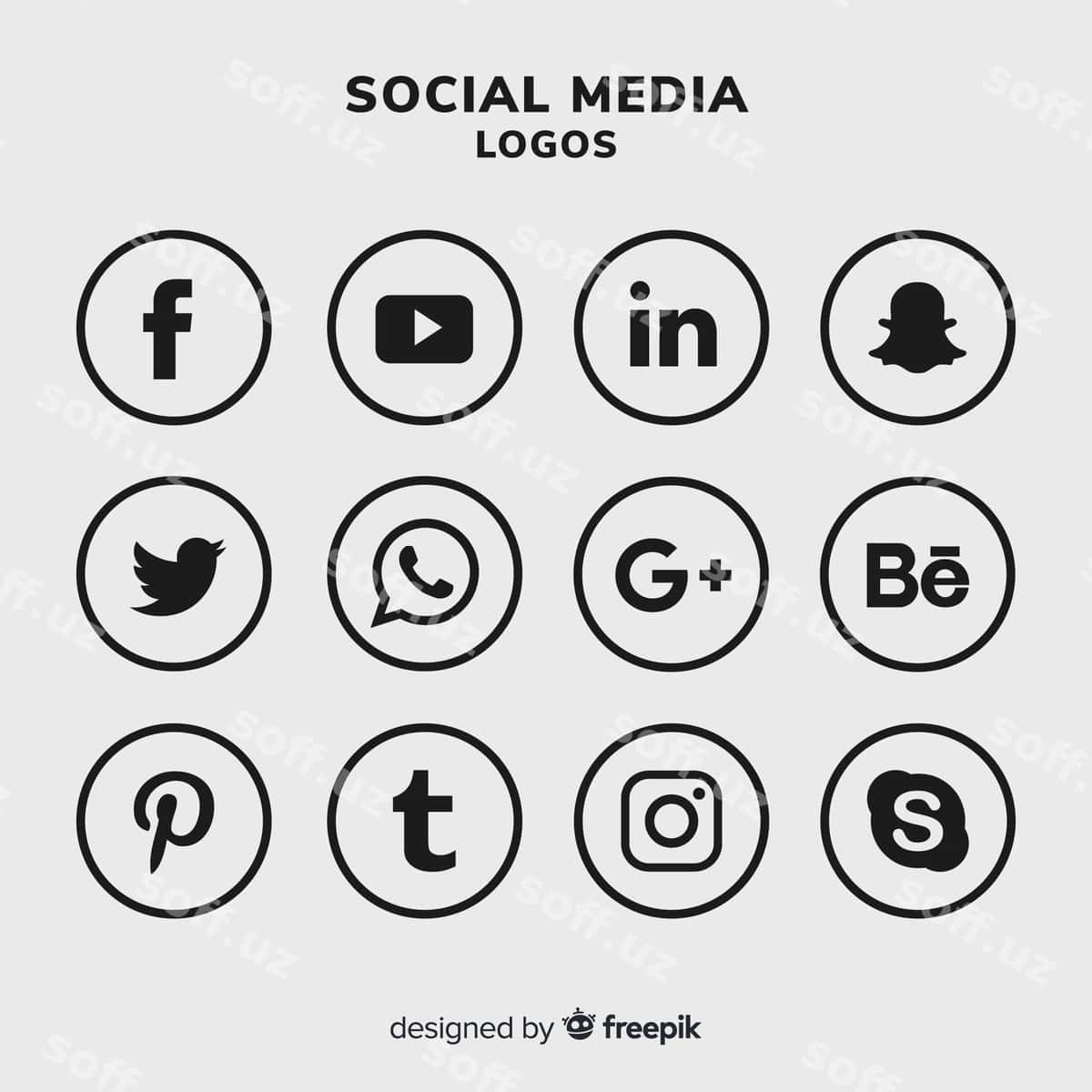 Ijtimoiy media yordamida | Social media logo collection 1