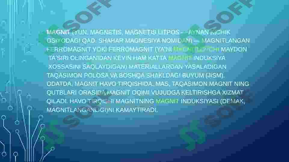 Moddalarning magnit xossalari 2