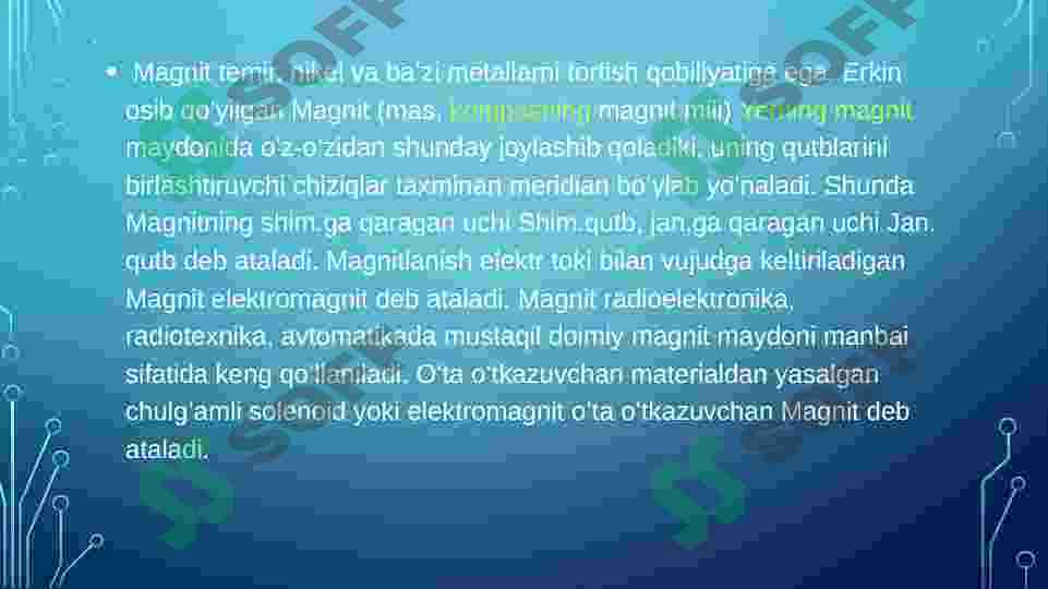 Moddalarning magnit xossalari 3