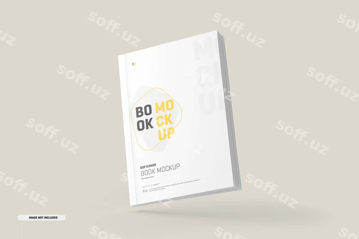 Mockup softkor kitob muqaddariyasi | Softcover book cover mockup 1