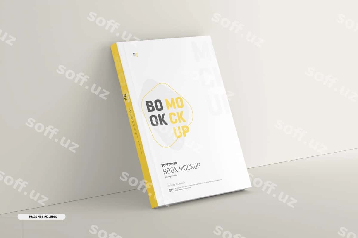 Mockup yangi muqaddiy qo‘shiq nusxasi | Softcover book cover mockup 1