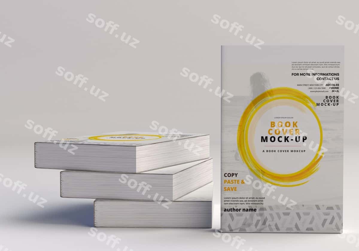 Yumshoq muqova katta kitob mockup | Softcover large book mockup 1