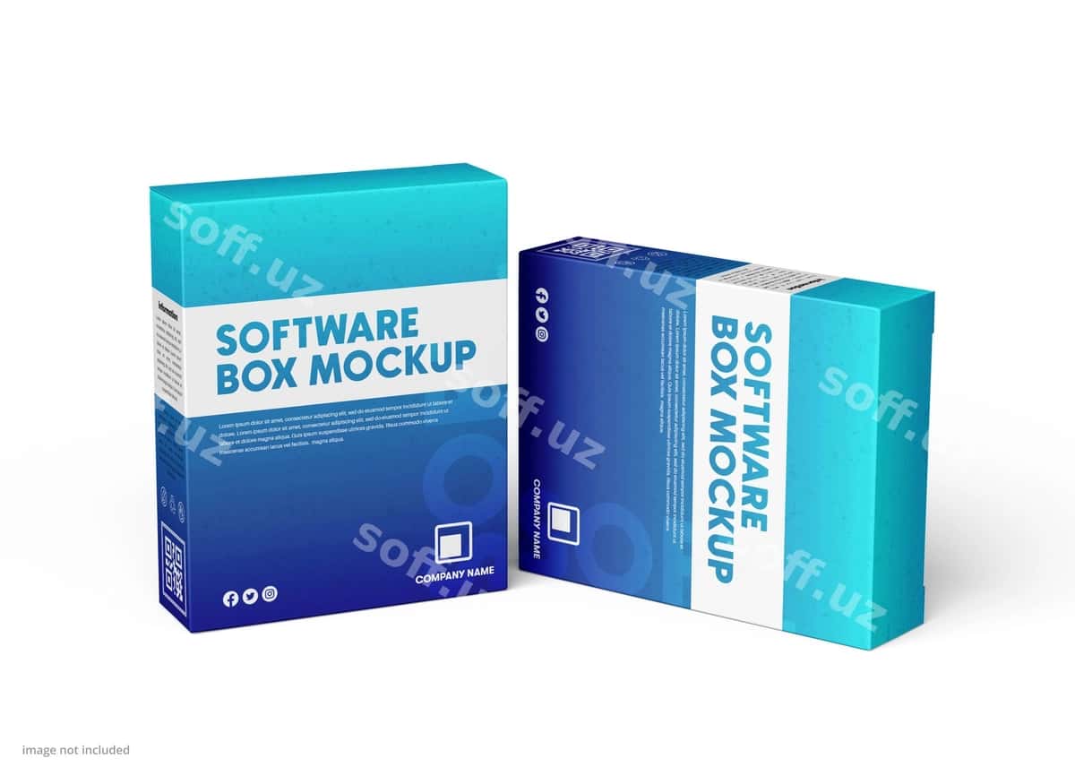 Dastur qutisi namunasi | Software box mockup 1