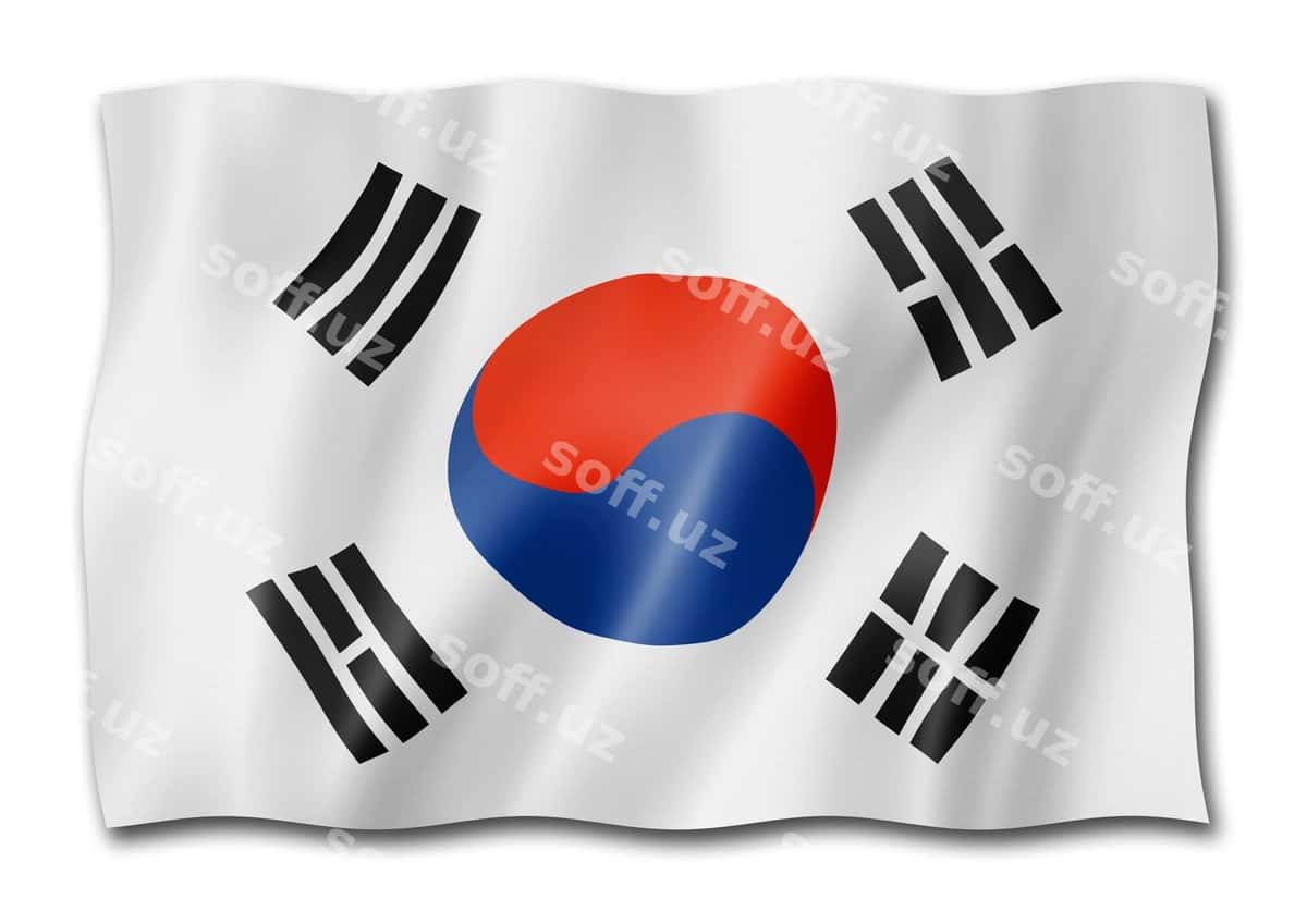 Janubiy Koreya bayrog'i oq fonida ajraltirilgan | South korean flag isolated white 1