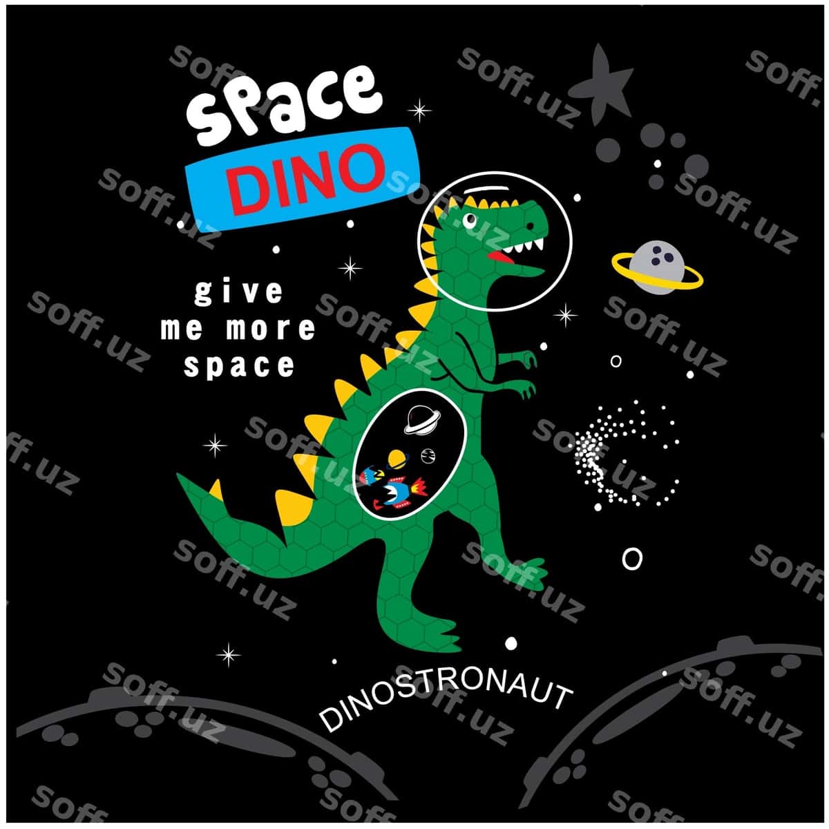 Faza dino multfil'm vektor | Space dino cartoon vector 1