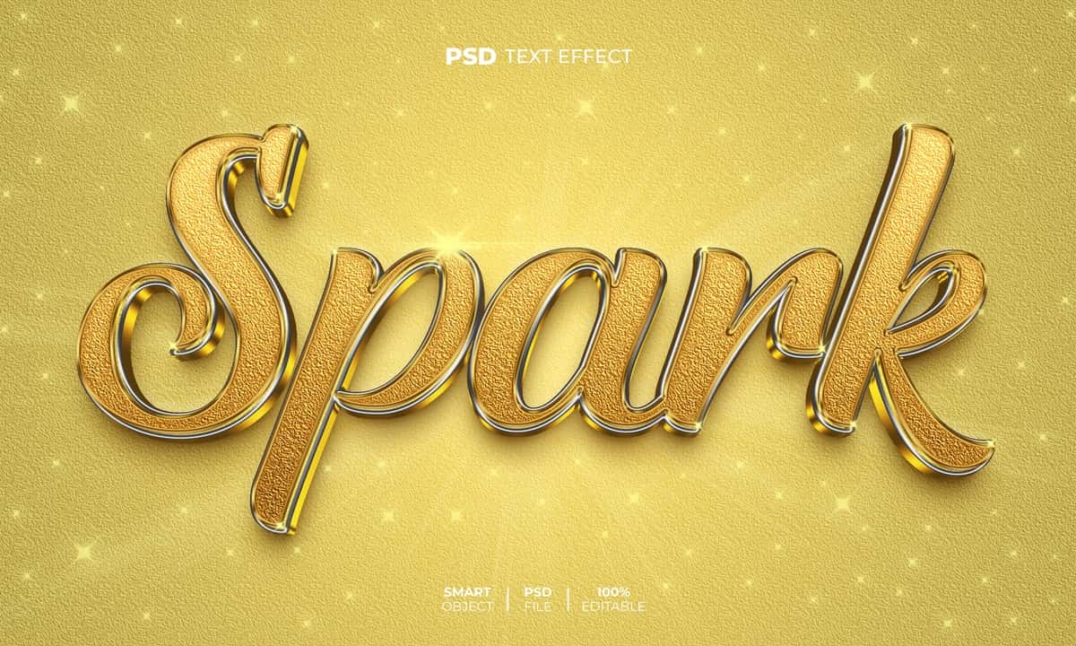 Spark 3D tahrirlanadigan matn effekti | Spark 3d editable text effect 1