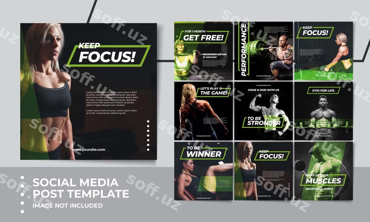 Sport social media post templates | Sport social media post templates 1