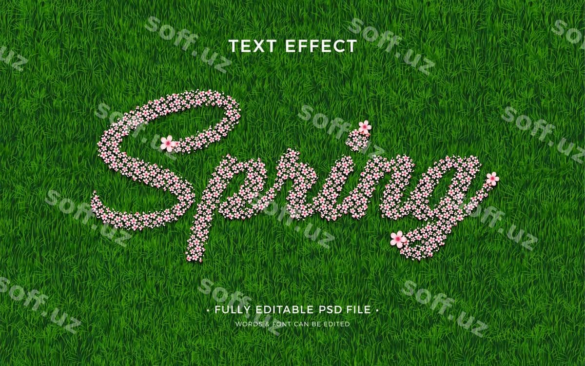 Bahor matn effekti | Spring text effect 1