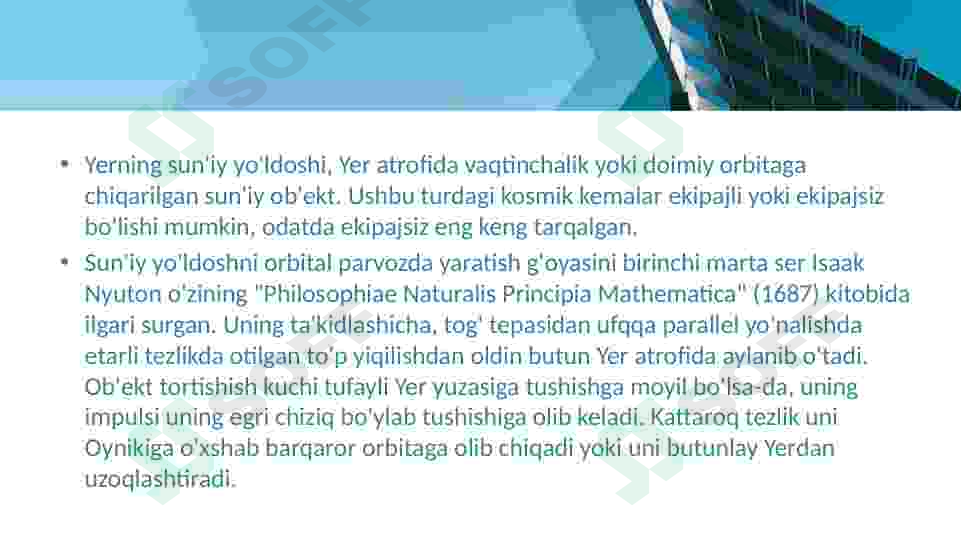 Yer suniy yo'ldoshlarining orbitali 3