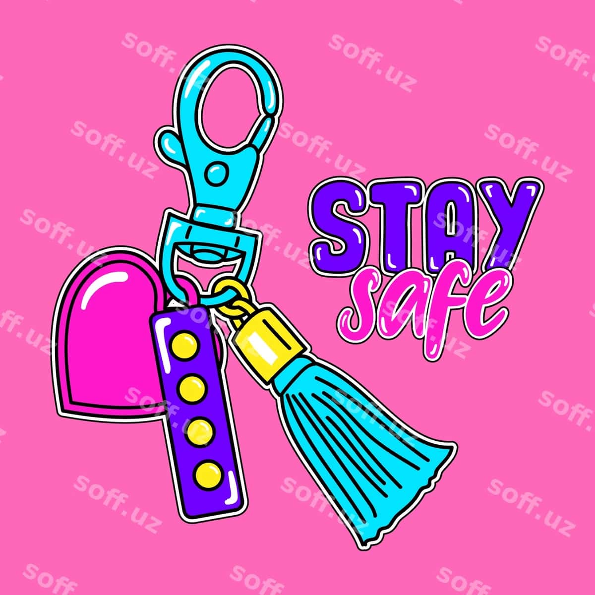 Xavfsiz bo'ling kalit halqasi | Stay safe key ring 1