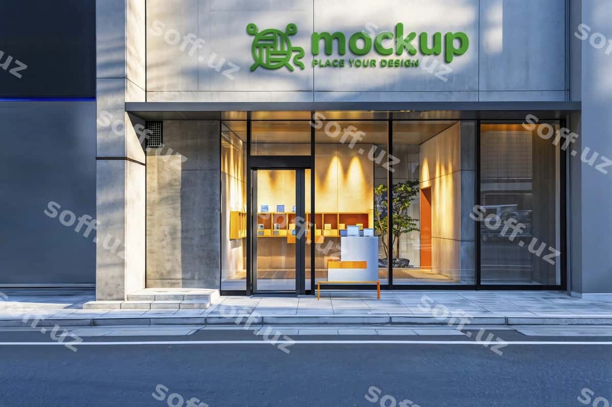 Do'konning tashqi ko'rinishining maketi dizayni | Store exterior mockup design 1
