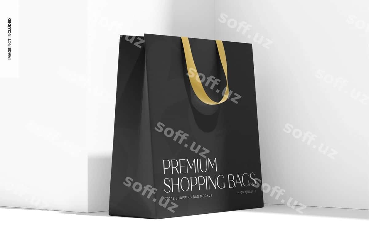 Do'kon sumkasi namunasi chap ko'rinish | Store shopping bag mockup left view 1