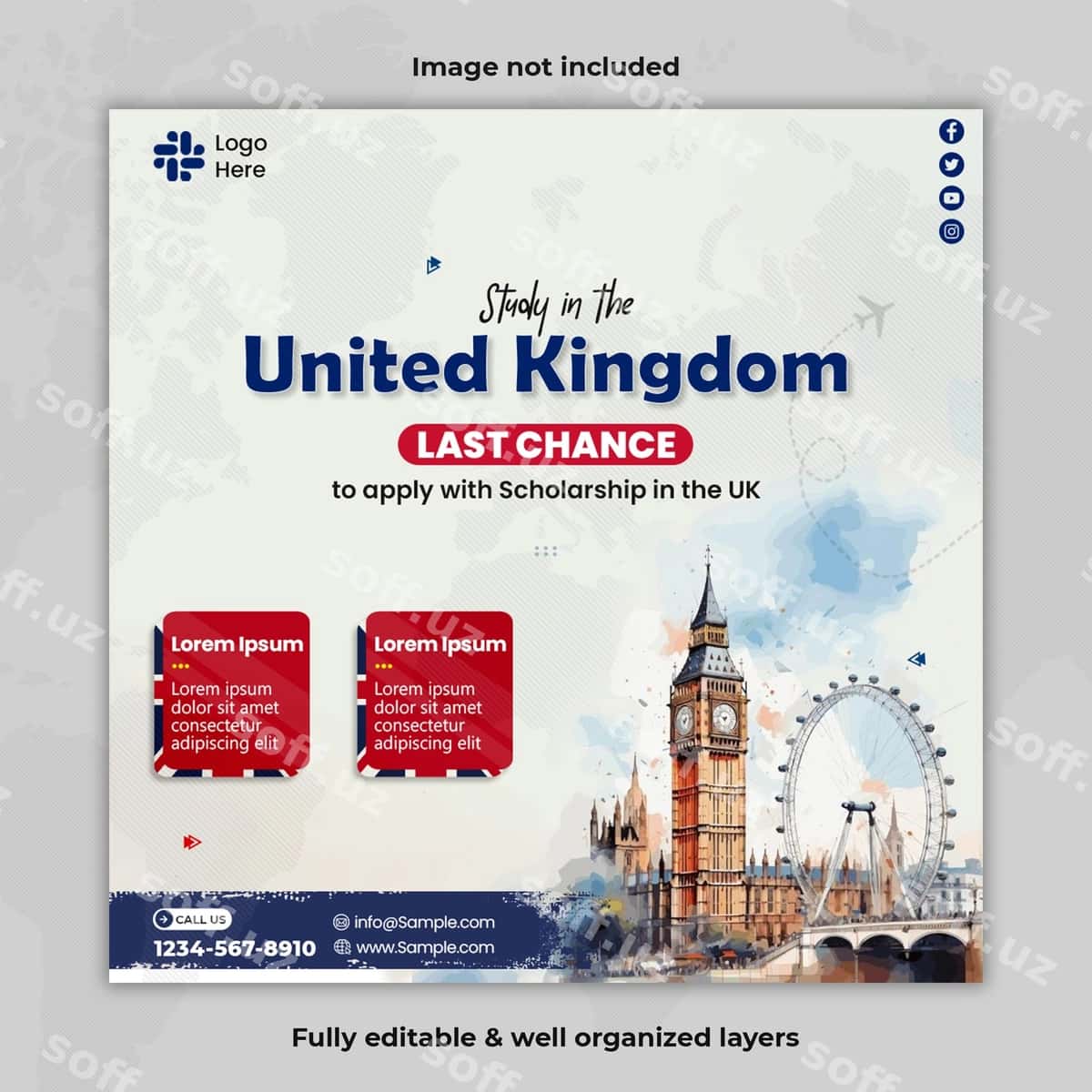 O'rganish UK ijtimoiy media posti | Study uk social media post 1