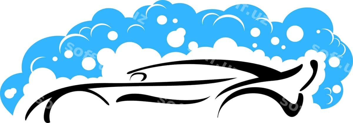 Stilizatsiya qilingan vektor rasm avtomobil yuvish | Stylized vector image car wash 1