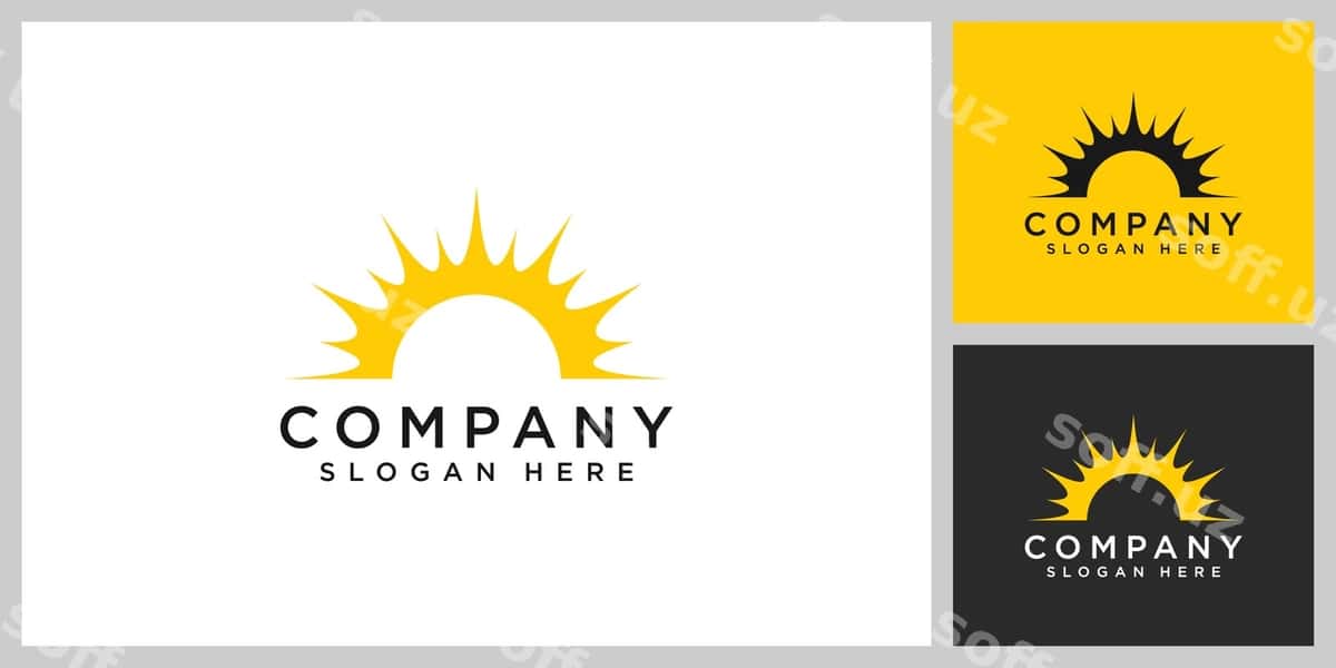 Quyosh logotip vektor ikonka dizayni chiziqlı | Sun logo vector icon design linear 1