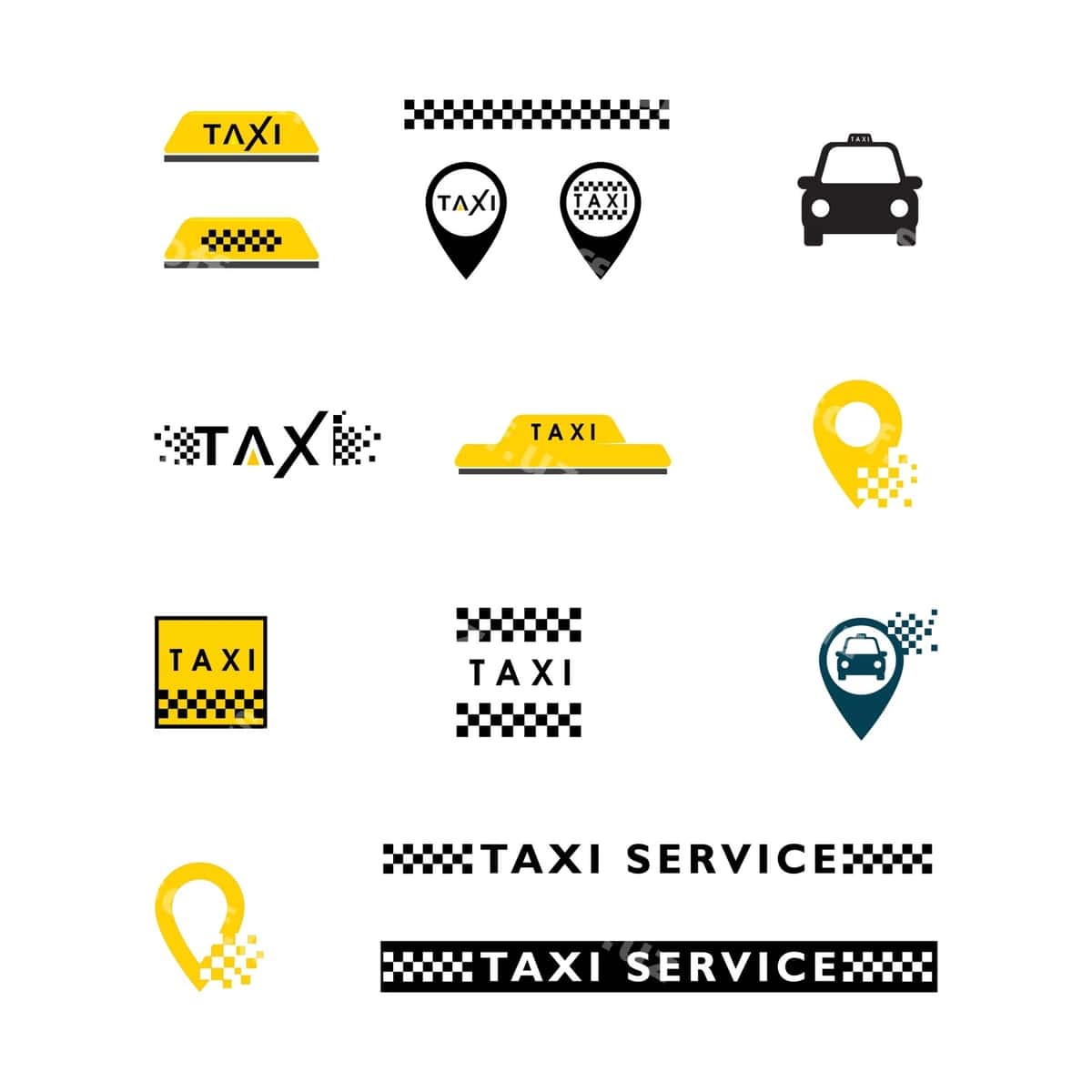 Taksi vektorli piktogramma illyustratsiyasi dizayni | Taxi vector icon illustration design 1
