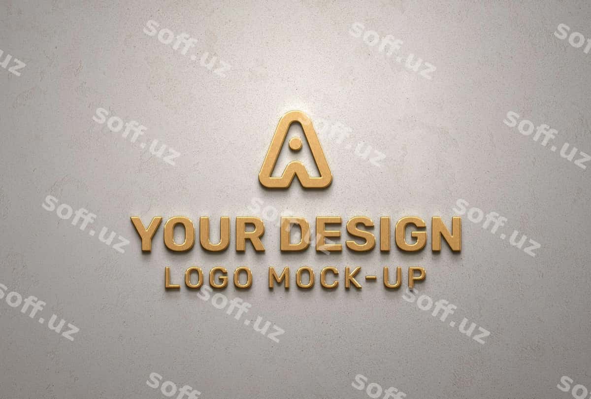 Teksturali devorali logotip effekti dizayni | Textured wall logo effect design 1
