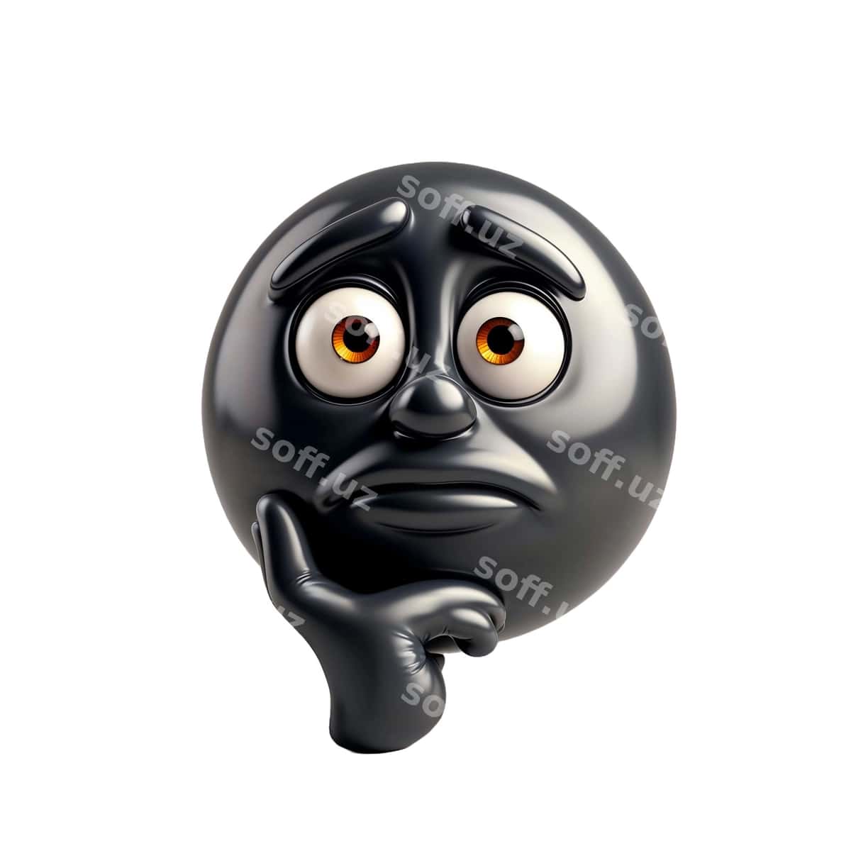 O‘ychan tashvishli 3D multfilm kulgichi | Thoughtful worried 3d cartoon emoji 1
