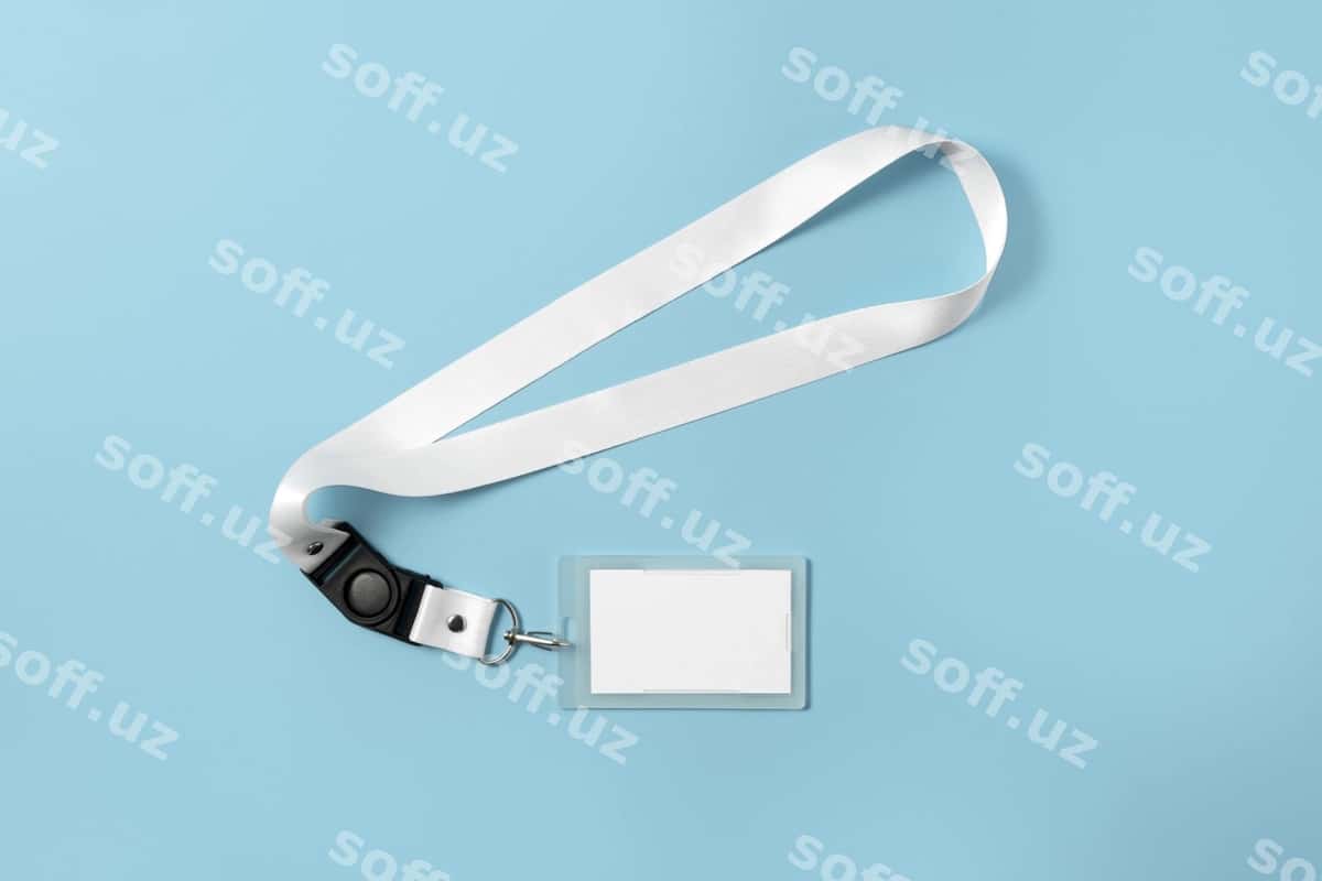 Yuqori ko'rinishdagi lanyard modeli dizayni | Top view lanyard mockup design 1
