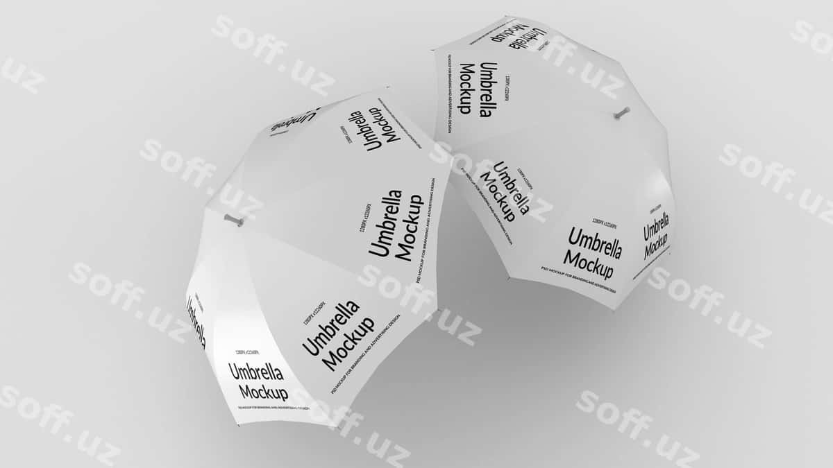 Yuqori ko'rinish ikki yostiq mockup | Top view two umbrella mockup 1