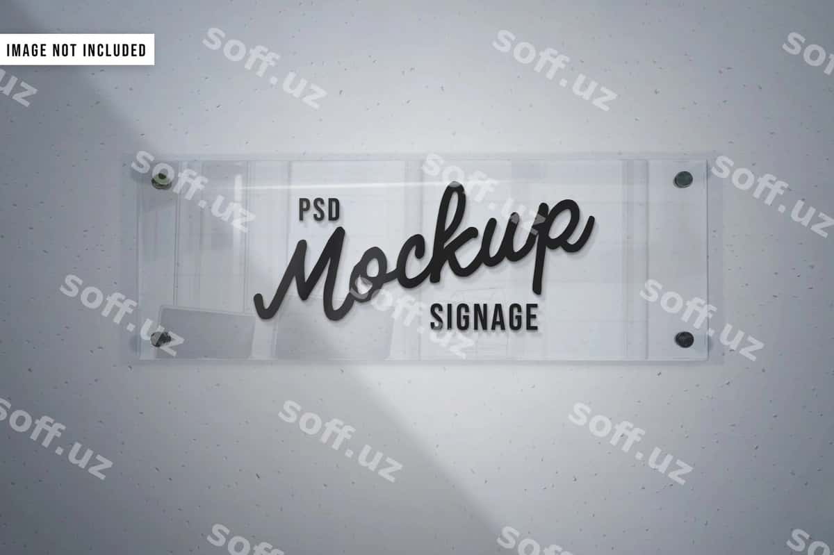 Shaffof akrilik tabela modeli | Transparent acrylic sign mockup 1