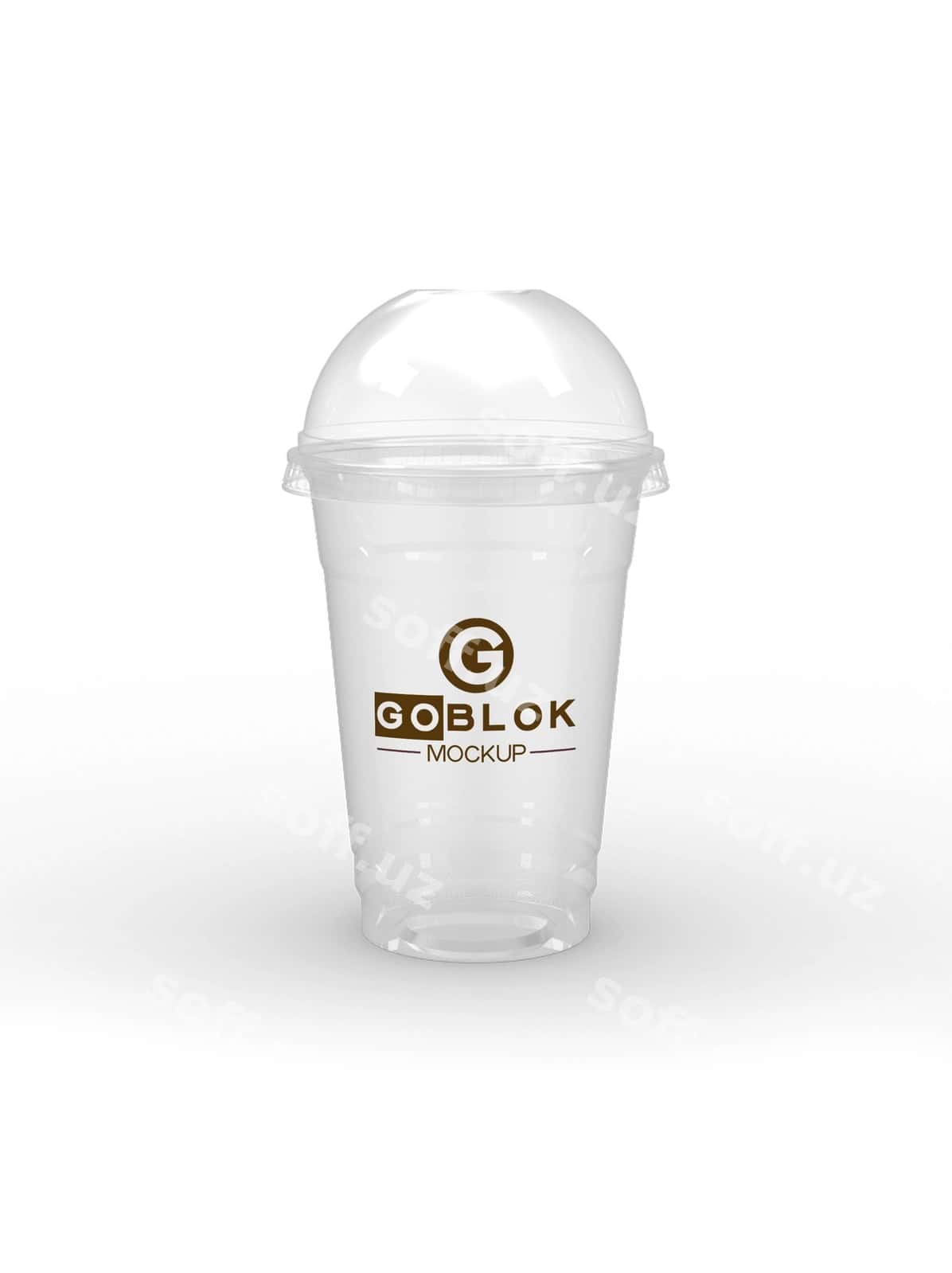 Shaffof plastik sharbat stakanining maketi | Transparent plastic juice cup mockup 1