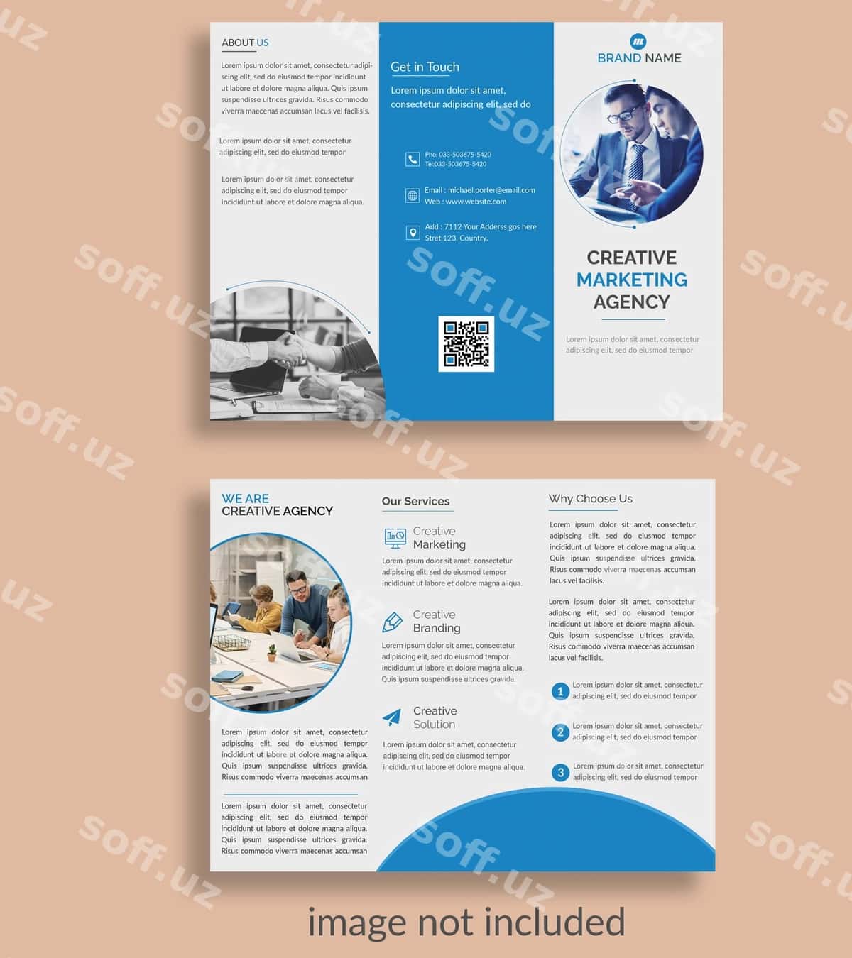 Uch qismli broşyr | Trifold brochure 1