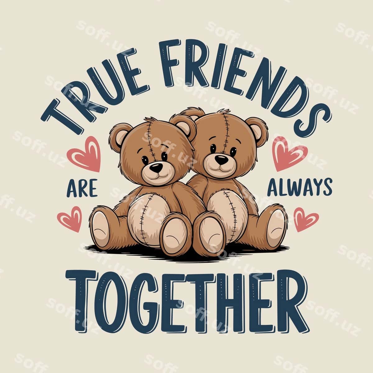Haqiqiy do'stlar ayiqchalari tasviri | True friends teddy bears illustration 1