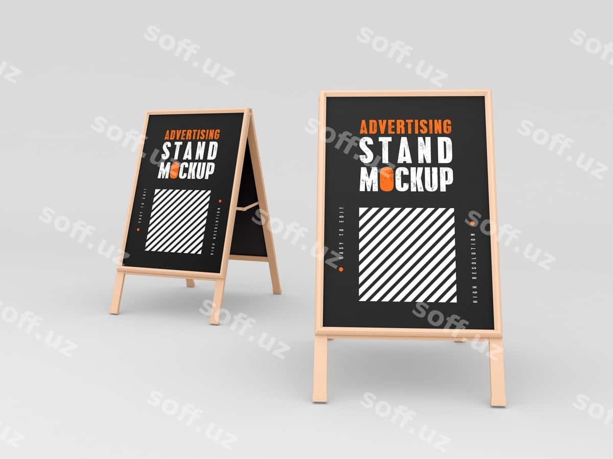 Ikkita reklama stendining maketi | Two advertising stand mockup 1