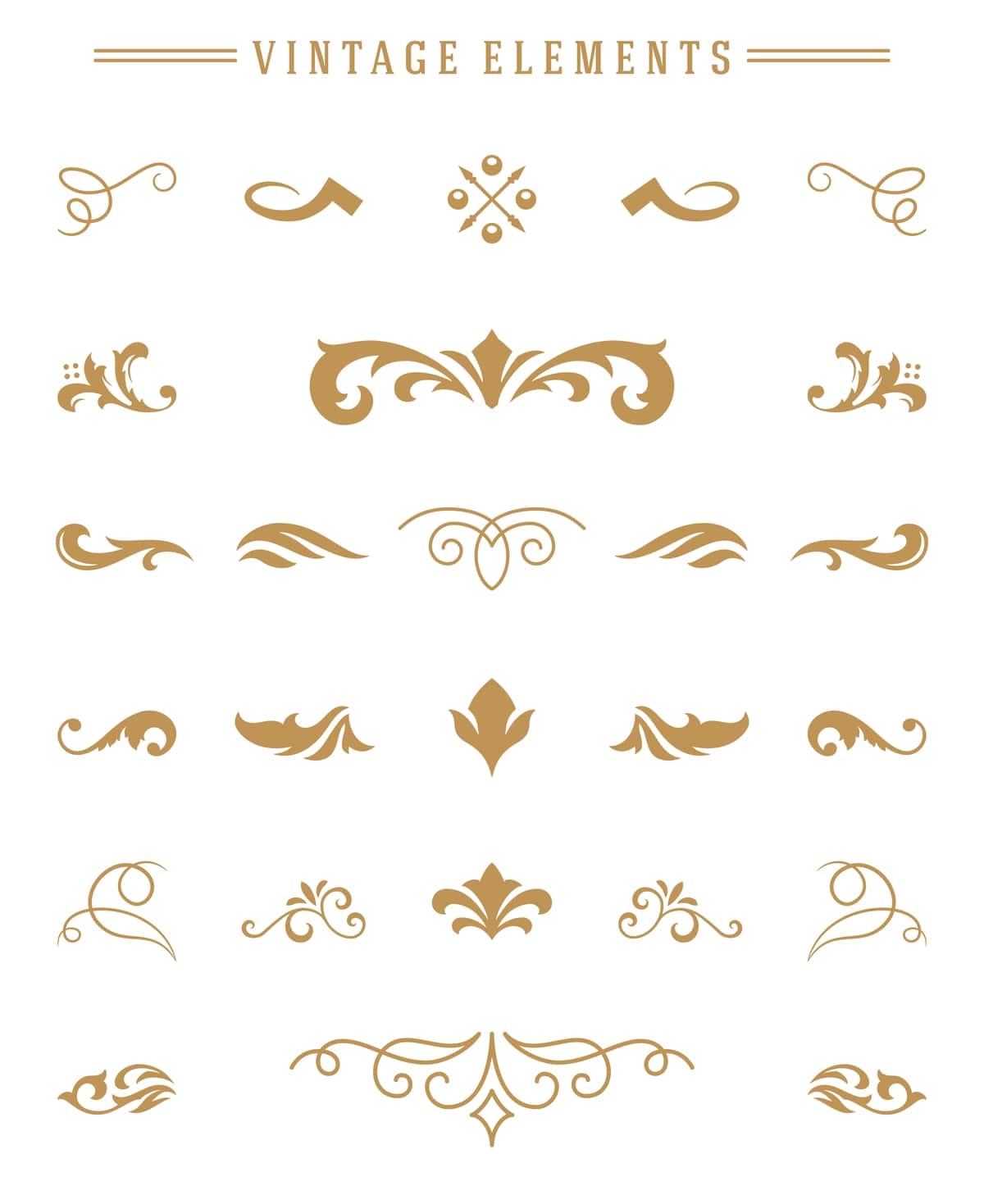 Vintage bezaklari gulli elementlarni loyihalash taklifnomalarini tabriklaydi | Vintage ornaments set floral elements design invitations greeting 1